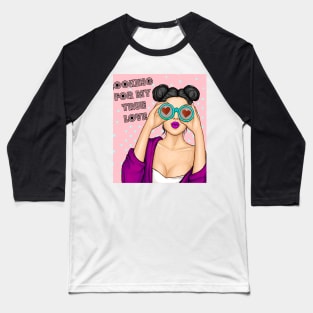 Pop art lady Baseball T-Shirt